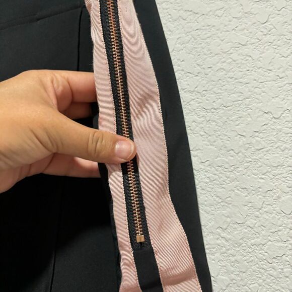 See Rose Go Womens High Rise Straight Tailored Track Pants Black 18 Striped - Picture 7 of 16